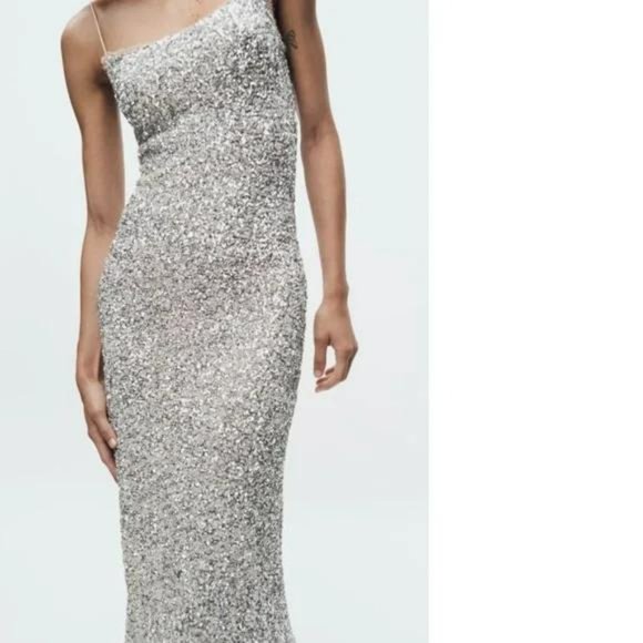 ZARA SEQUIN SLIP DRESS ZW COLLECTION - Picture 5 of 8